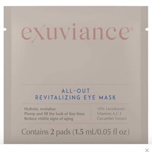 Exuviance ~ ‘ALL-OUT REVITALIZING EYE MASK’ ~ SEALED Full Size 12 Packets ~ NIB